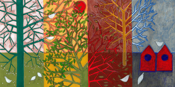 Le Quattro Stagioni Public art commission, 2014 Acrylic on canvas Nursery and kindergarten of Dro, Italy