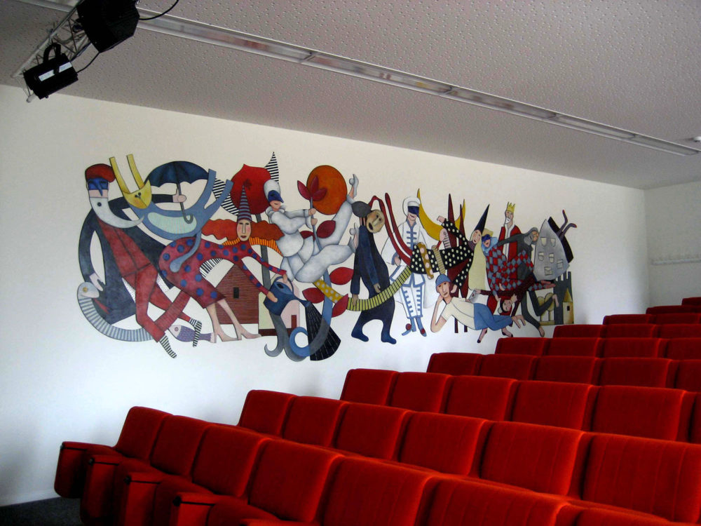 Ci siamo tutti? Public art commission, 2015 Acrylic on Wood Elementary school auditorium, Masi di Cavalese, Italy
