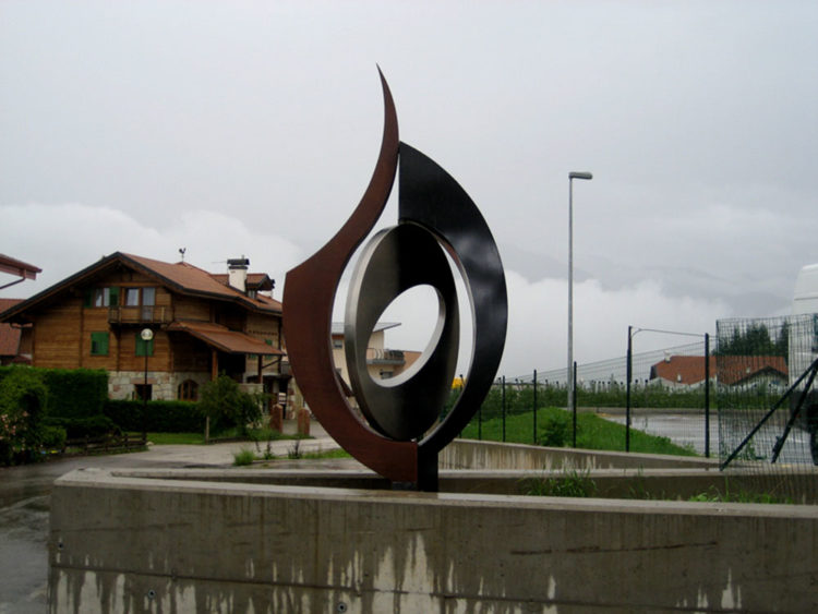 I Quattro Elementi Public art commission, 2014 Corten steel and iron Civil Protection Department Building, Coredo, Italy