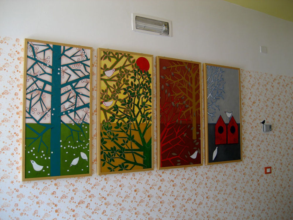 Le Quattro Stagioni Public art commission, 2014 Acrylic on canvas Nursery and kindergarten of Dro, Italy